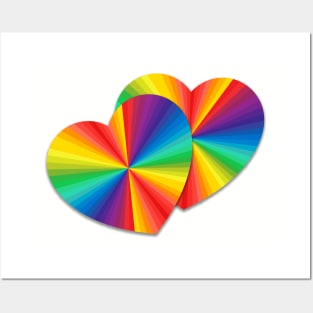 Rainbow Hearts Posters and Art